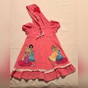 Disney Store girls size 3 hooded swim cover up, princess design, Violet name